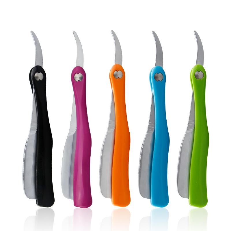 Porte-rasoir pliant manuel japonais en acier inoxydable pour rasage, couteau à sourcils pour lame plume, outil de coiffure