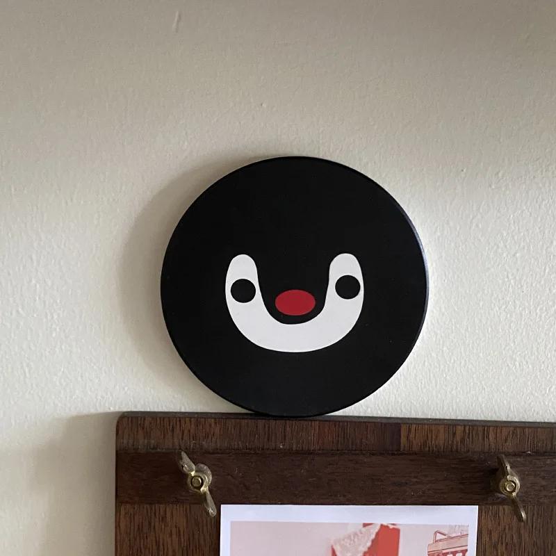 

Керамическая подставка Черный пингвин Пробковые впитывающие коврики Высокая температура и противоскольжение Подставка под горячее для напитков Кофе Защита стола Украшение