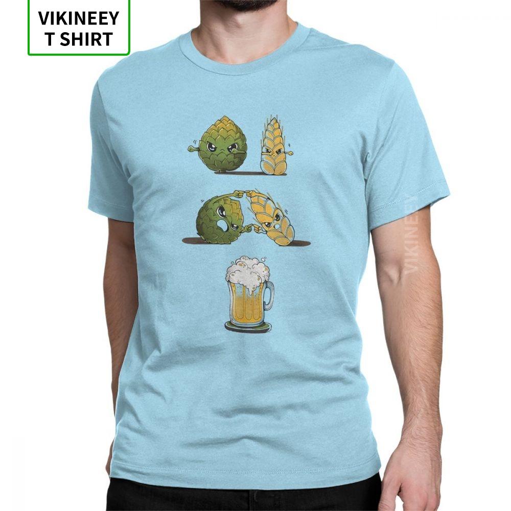 

Beer Fusion Men T Shirt Bar Alcohol Ale Drink Funny Tees Short Sleeve Crew Neck TShirts 100 Cotton Gift Idea Clothes 4XL