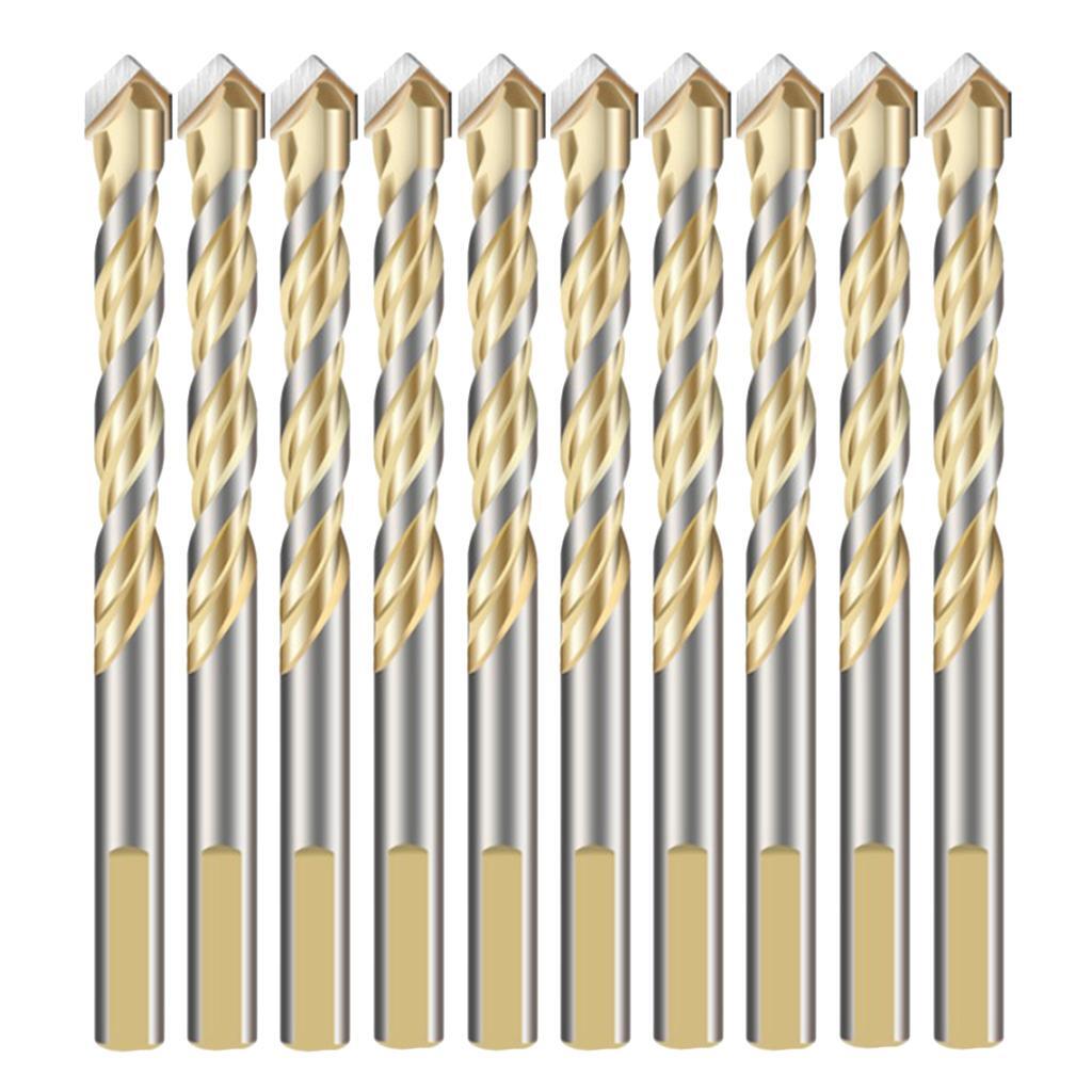 10-Piece HSS Coated Triangle Twist Spiral Drill Bit Set for Enhanced Performance