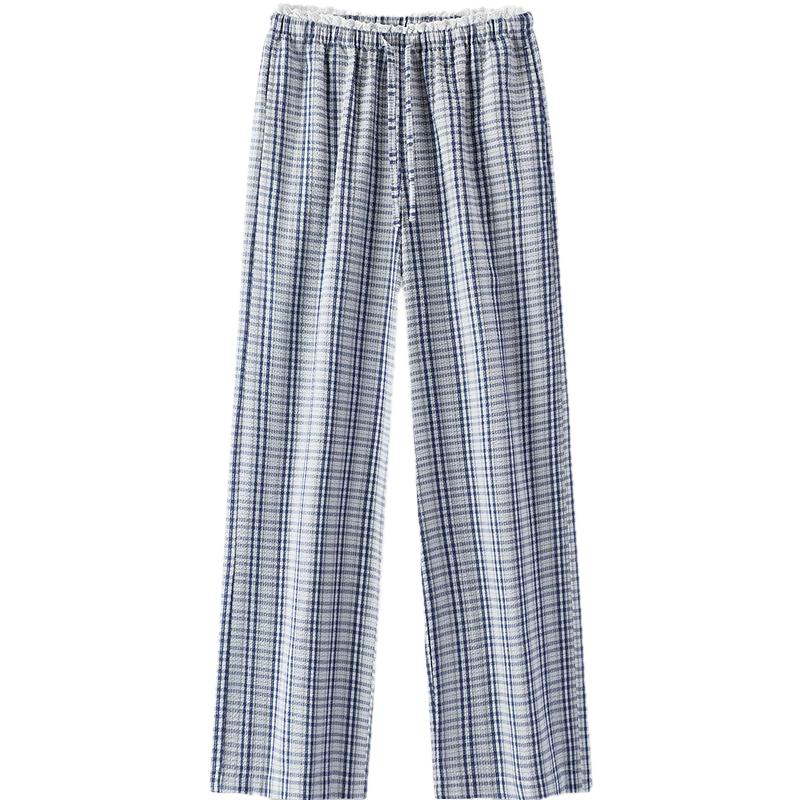 Semir Women s Salt Shrink Plaid Wide-Leg Casual Pants XL