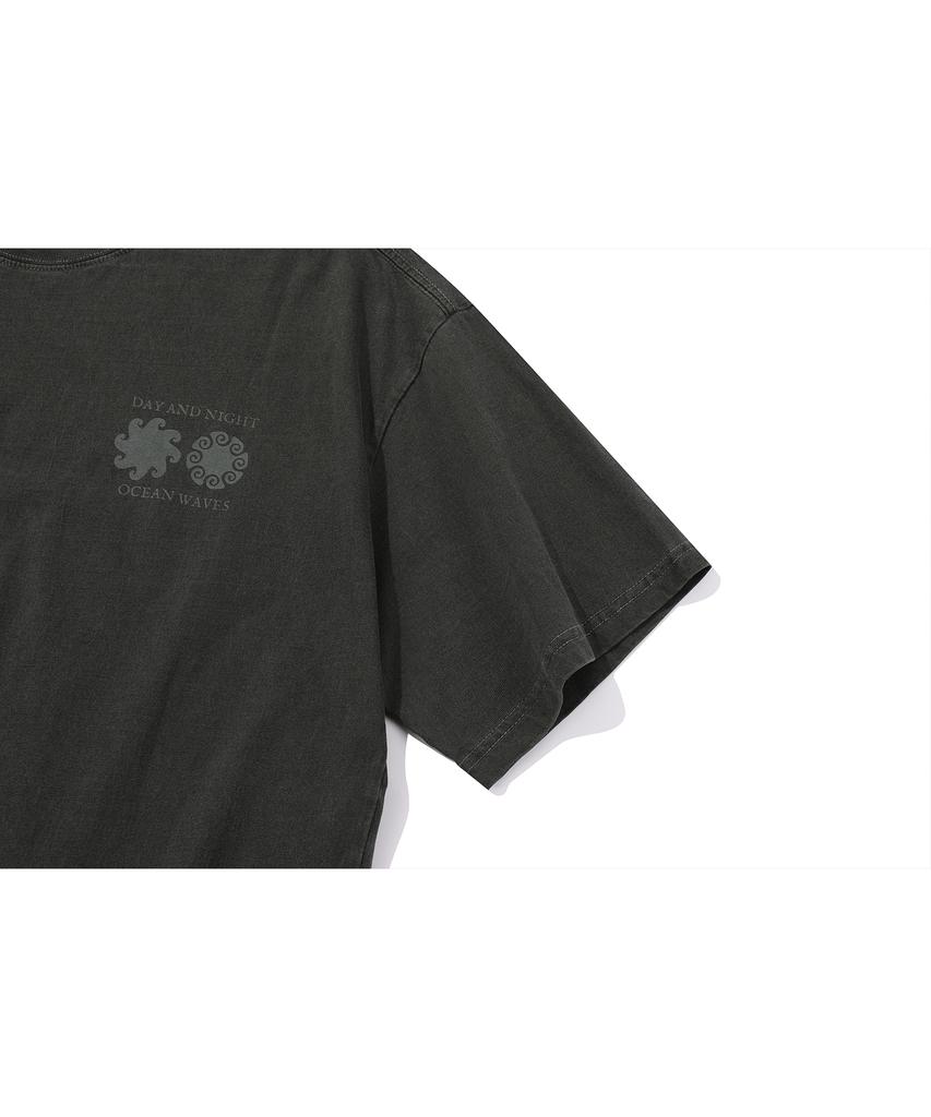 CPGN STUDIO Day And Night Pigment Short Sleeve T-Shirt Smoke Black