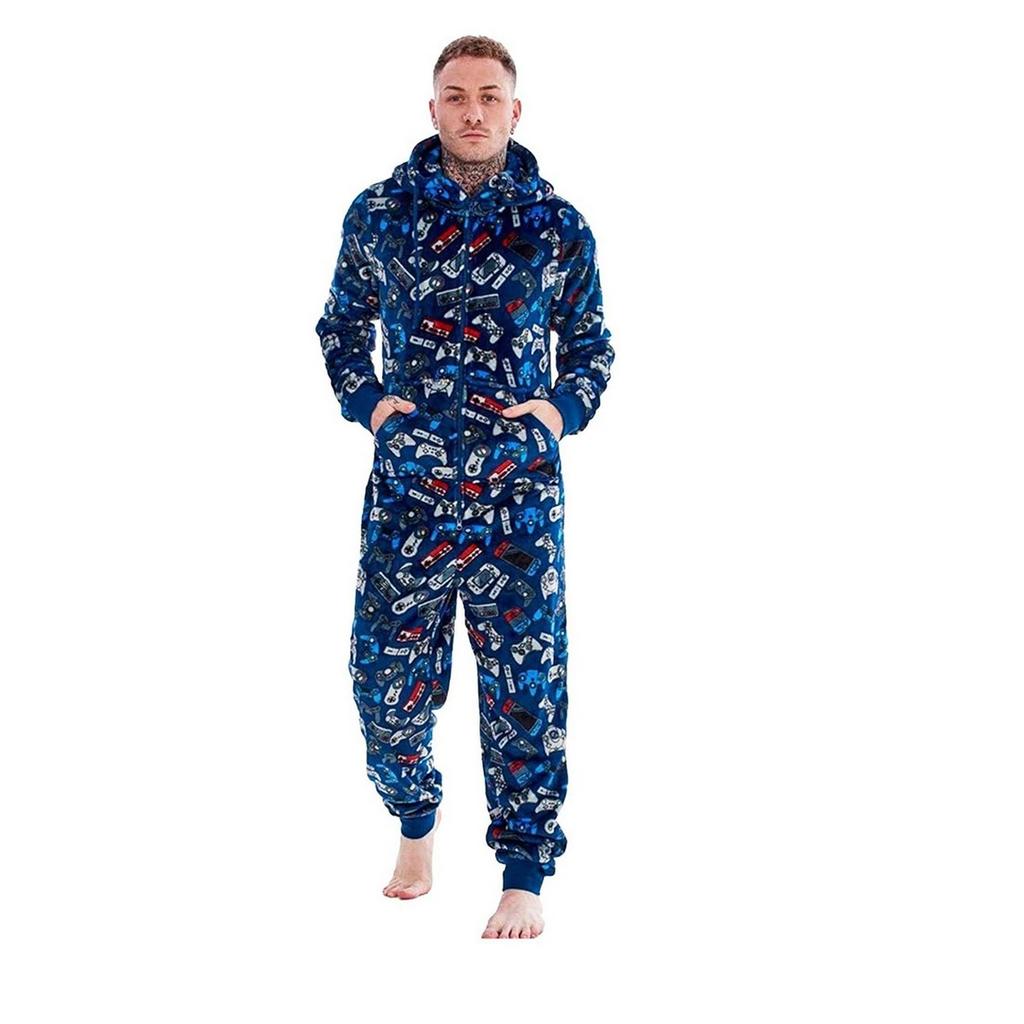 Floso Men's Game Over Game Controller Fleece Jumpsuit