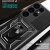 For Samsung Galaxy S25 Ultra Edge FE Plus Shockproof Armor Case Car Magnetic Ring Holder Phone Cover Compatible with Galaxy S25