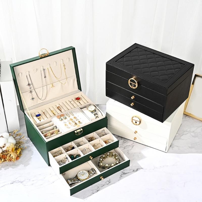 Elegant Jewelry Holder Spacious Multi Tiered Necklace and Earring Organizer with Compartments Jewellery Stoarge Box