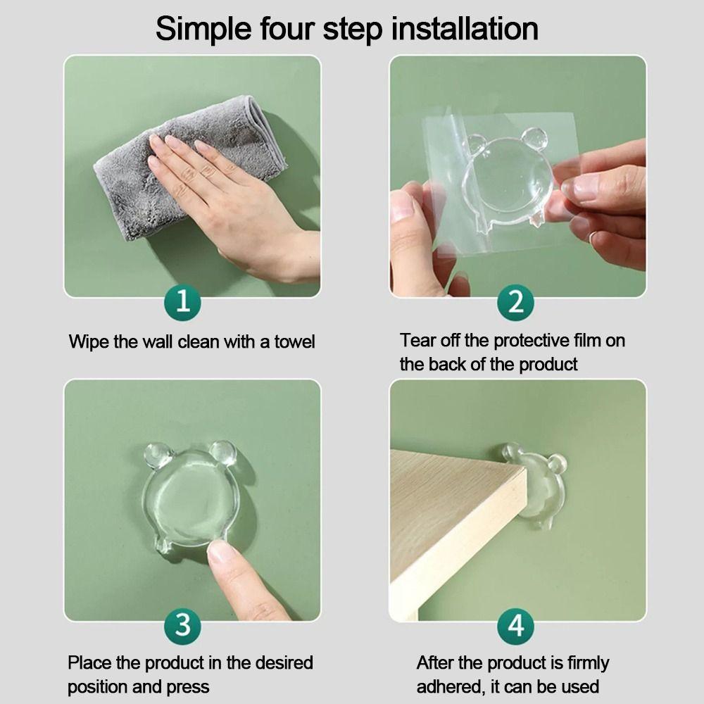 3Pcs/set Mute Door Stopper Transparent Silicone Self Adhesive Safety Shock Absorber Wall Protector Handle Anti-crash Pad