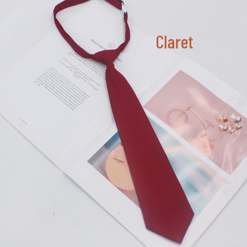 Korean Style Black Solid Color Tie - 7cm Women's Fashion Casual JK Uniform Accessory