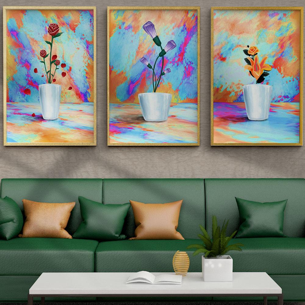 New Nordic Simple Still Life Oil Painting Flower Bonsai Art Canvas Painting Living Room Corridor Office Home Decoration Mural No Frame
