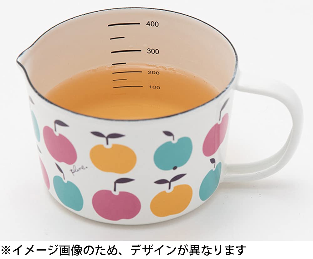 Tamahashi Plune Measuring Cup Mimicoco Enamel 450ml, Momo, MC-601