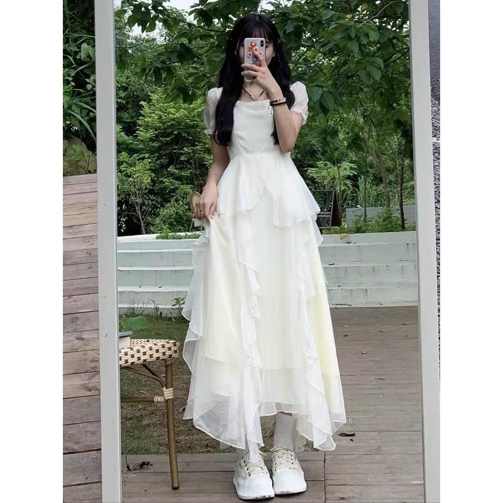 Women's Summer French Fairy Princess Dress for Seaside Vacations