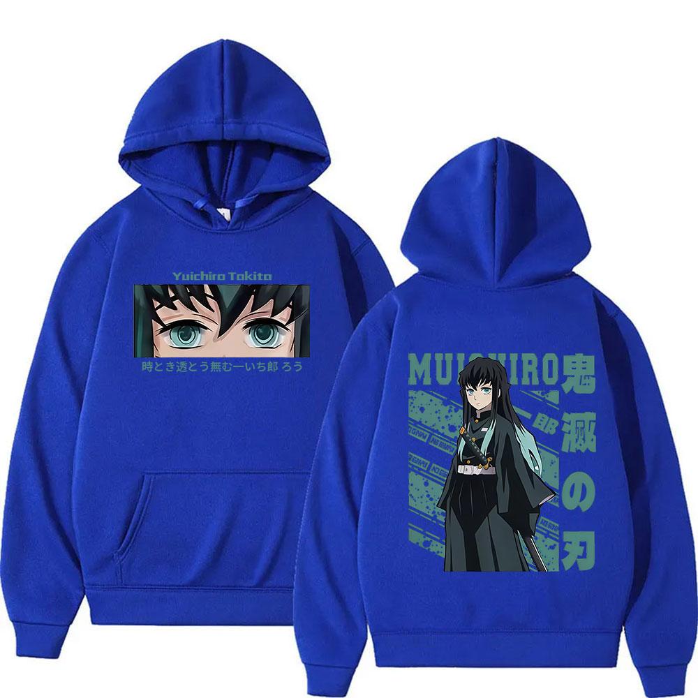 Anime Demon Slayer Grafická Mikina s Kapucí Muichiro Tokito Módní Pulovr Mikina Pánská Dámská Podzim Zima Mikiny Streetwear