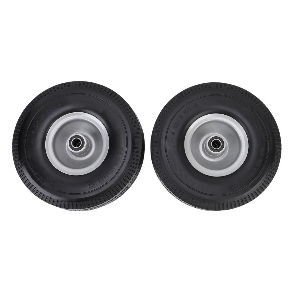2PCS 10 Inch Solid Rubber Tire 4.10 3.50 4 In Anti Explosion Tire Solid Replacement Tires with 5 8 Inch Bearings 2.2in