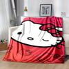 1pc. Hello Kitty Red Background Cute Cartoon Print Blanket - Home Office Outdoor Gift Suitable for All Seasonsz041747