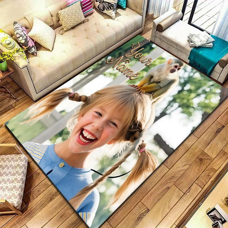 Pippi Longstocking Custom Name Carpet Rug for Living Room Bedroom Home Sofa Decoration,Kids play Non-slip Floor Mat