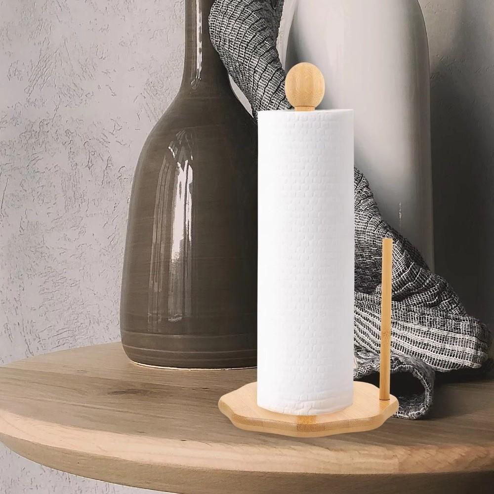 Bamboo Paper Towel Holder Minimalist Tissue Stand Practical Vertical Paper Holder  Kitchens