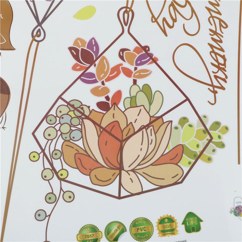 Kreativní květinové rostliny Chlorophytum Odnímatelné samolepky na zeď Dekorativní samolepka