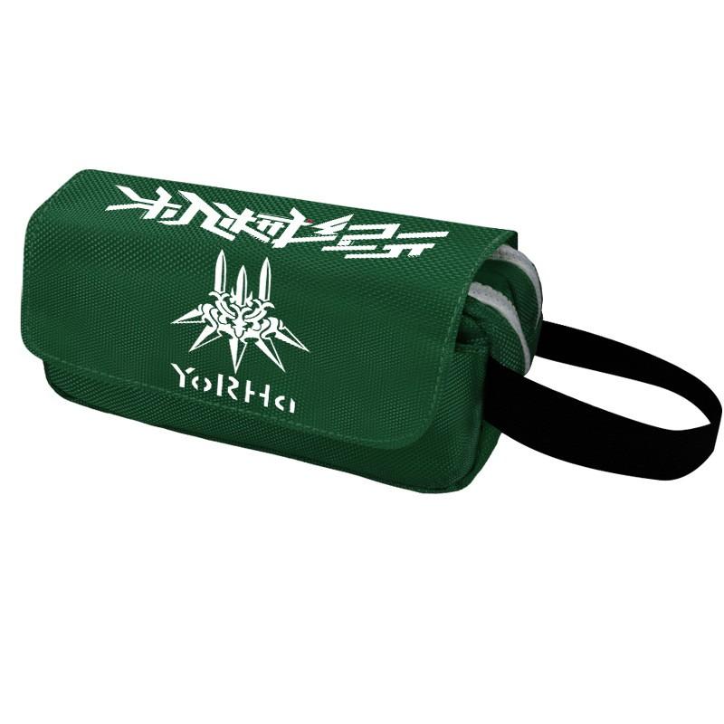 2B Anime Pencil Case Double Zipper Canvas Stationery Organizer Students School Supplies
