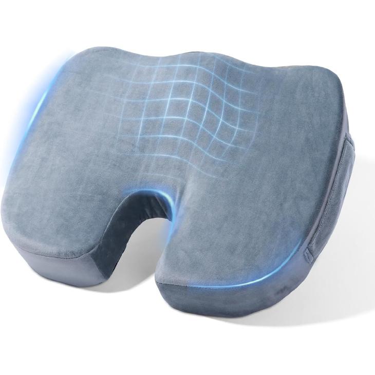 Car Seat Cushion, Memory Foam Cushion Non Slip for Wheelchair, Cars, Desk, Gaming & Office Chairs, Ergonomic Cushions Pad for Tailbone Pain Relief