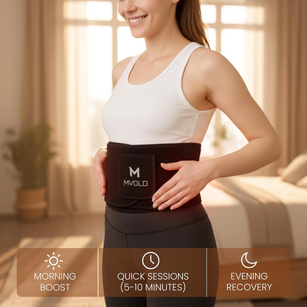 Mvolo® Tragbarer Infrarot-Rückenstützgürtel – Rotlichttherapie – Gegen Rückenschmerzen – Kabellos – Infrarot