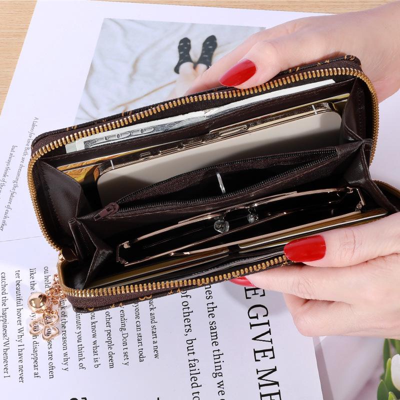 Woman Large Capacity Long Wallet Clutch Bag PU Leather Zipper Purse Card Bag Casual Multifunctional Phone Pouch Coin Purse Female