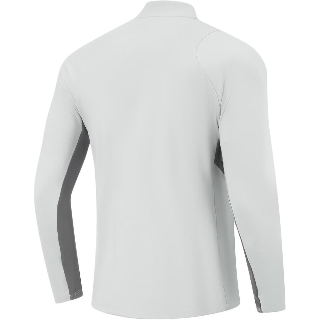 Li Ning Fitness Series Quick-Dry Cool Stand Collar Logo T-Shirt Men Tops Crystal-Gray ATLV313-1
