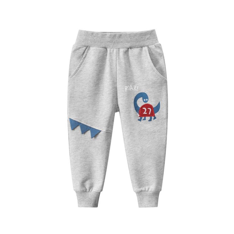 27kids Korean-Style Dinosaur Sweatpants for Kids - Spring/Autumn 2024 Collection