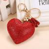 Romantischer Schlüsselanhänger für Damen, Liebe, Herzform, Strass, Quasten, Taschenanhänger, Schlüsselanhänger