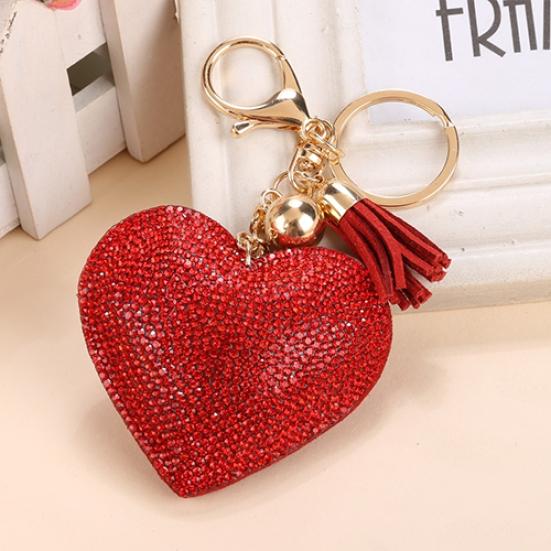 Femei Breloc Romantic Dragoste Formă Inimă Stras Cicuri Geantă Breloc Breloc