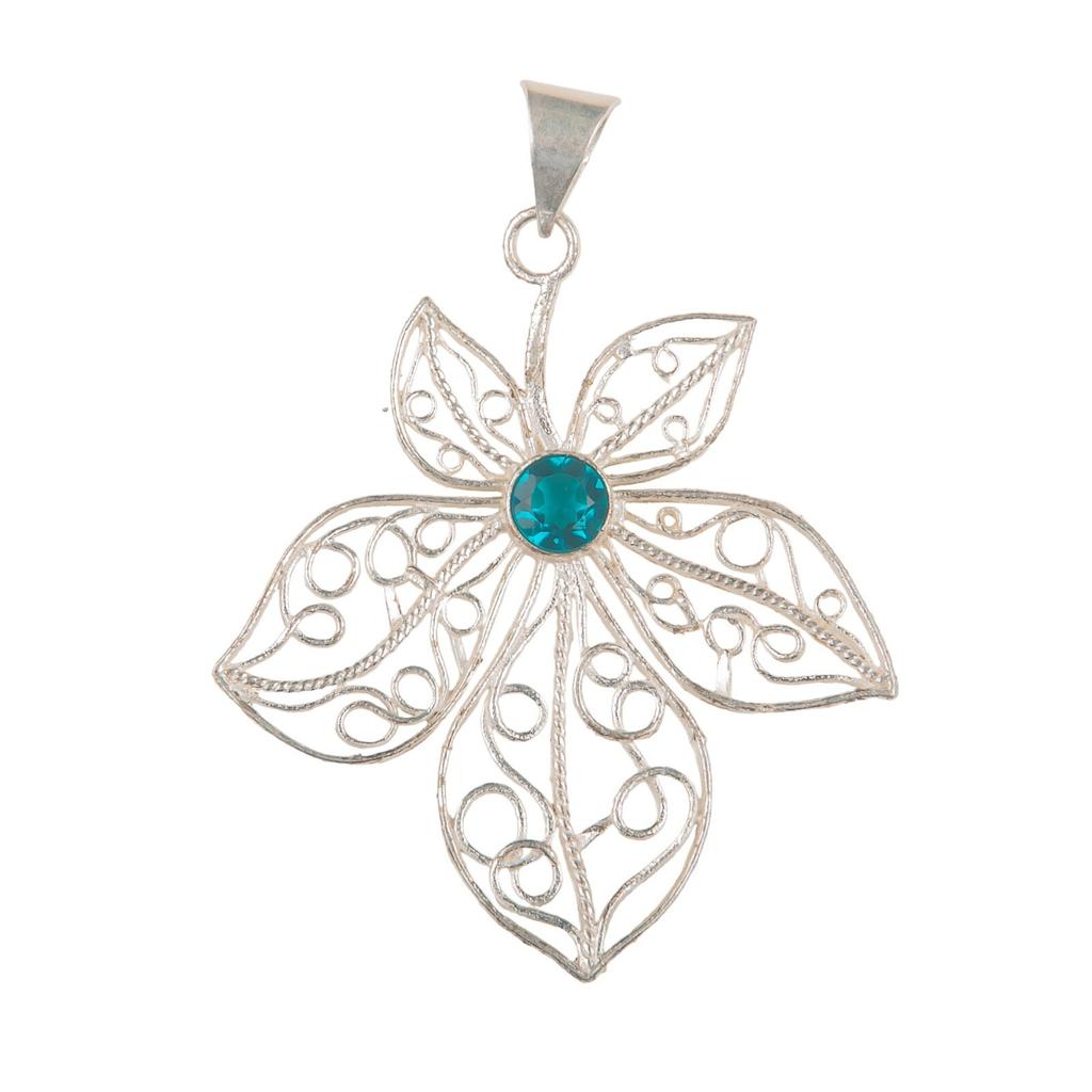 Seltenes Apatit Edelstein 925 Sterlingsilber Schmuck Handgefertigt Antiker Anhänger 2.29" CP-19-8