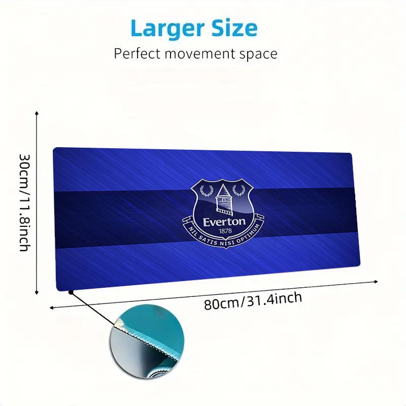 Everton FC Druck Kissen Rutschfest Laptop Tablet Großes Mauspadd XXL Matte Mini-PC Spielmatte Mit Verriegeltem Rand