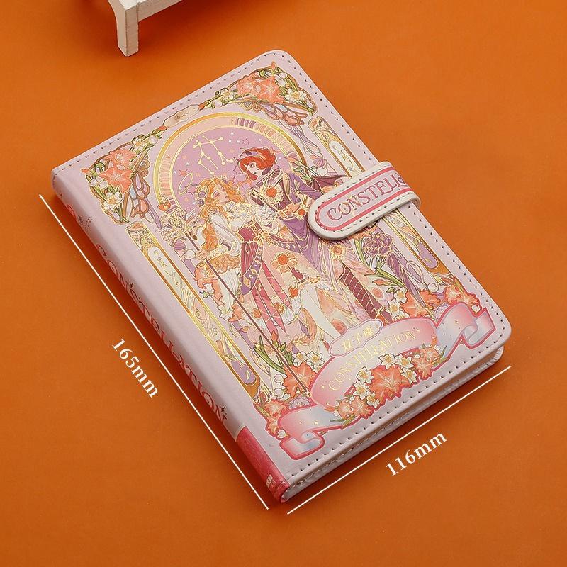 Hübsches Notizbuch Farbseite Illustration Weiches Leder Magnetverschluss Studententagebuch Hardcover Notizblock