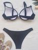 Women's Swimsuit Solid Color High Waist Two-Piece Swimsuit Bikini Beachwear Bathing Suits