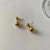 Cold Style Metal Double Ball Earrings, Niche High-End Spherical Earrings, Women'S Simple And Versatile Design Earrings