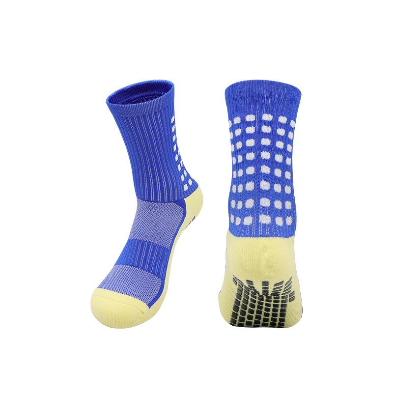 Men's Non-Slip Mid-Calf Football Socks with Thickened Towel Bottom and Silicone Grip
