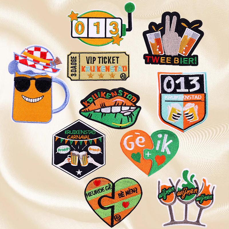 10pcs /Set Netherland Kruikenstad Emblem Embroidered Patches Iron On Patches For Clothing Netherland Carnival Patch Sewing Diy 
