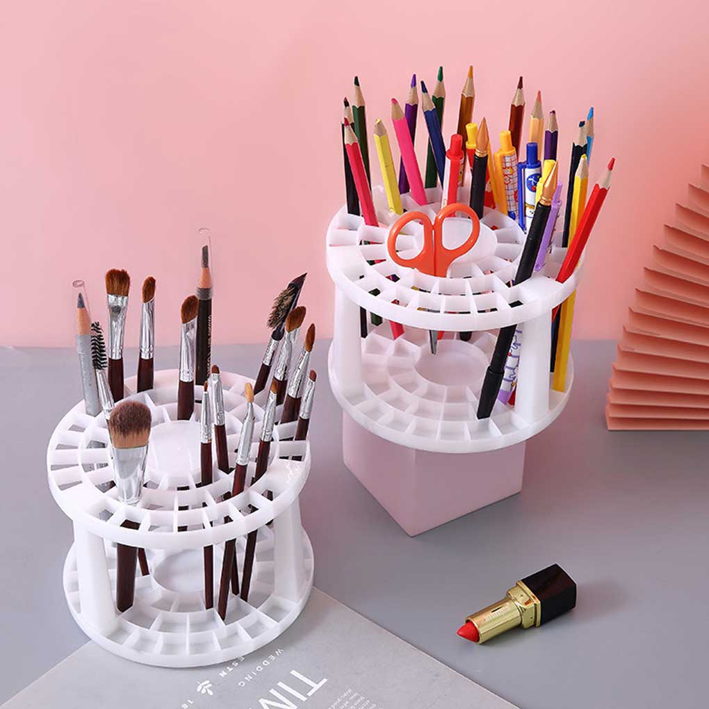 Makeup Brushes Storage Holder Multifunctional Classroom Desk Table Pen Cosmetics Pencils Organizer Drying Stand Rack