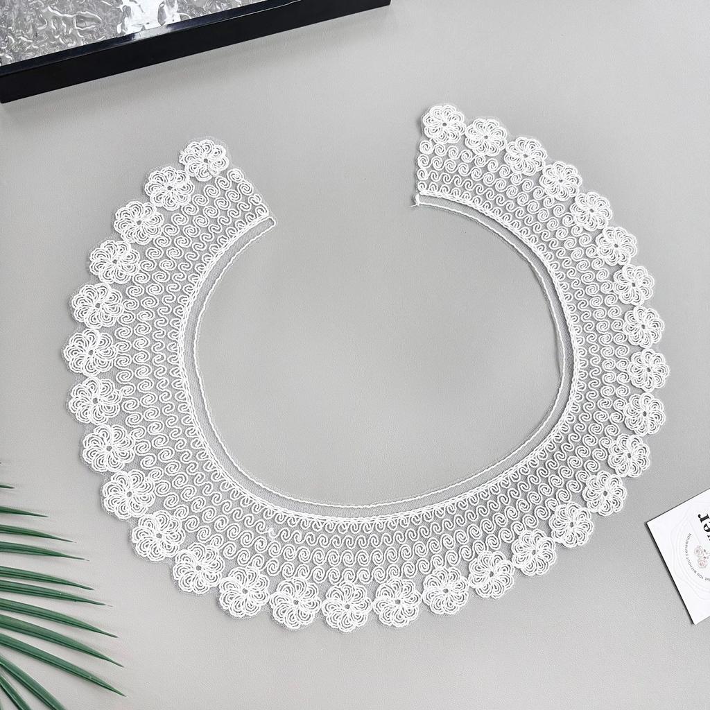 White Mesh Hollow Strand Lace Clothing Fake Collar Shirt Sweater Dress Decorative Fake Collar