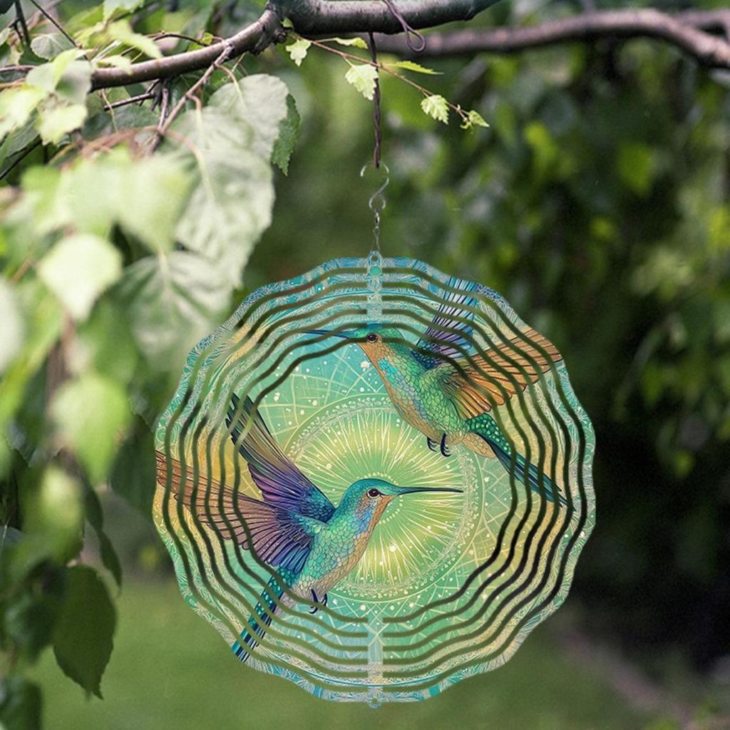 360 Degree Rotating Hummingbird Wind Spinner for Garden Balcony Yard Outdoor Decor No Batteries Needed All Season Gift