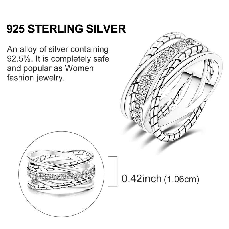 Rings Original 925 Silver Rings Simple Zircon Heart Ring for Wedding Valentine's Day Women Ring Jewelry Gift