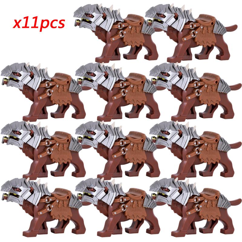 11 buc figurine medievale de acțiune lotr soldați blindați Wolf Rider versiune îmbunătățită Mount Knights blocuri de construcție cărămizi jucării