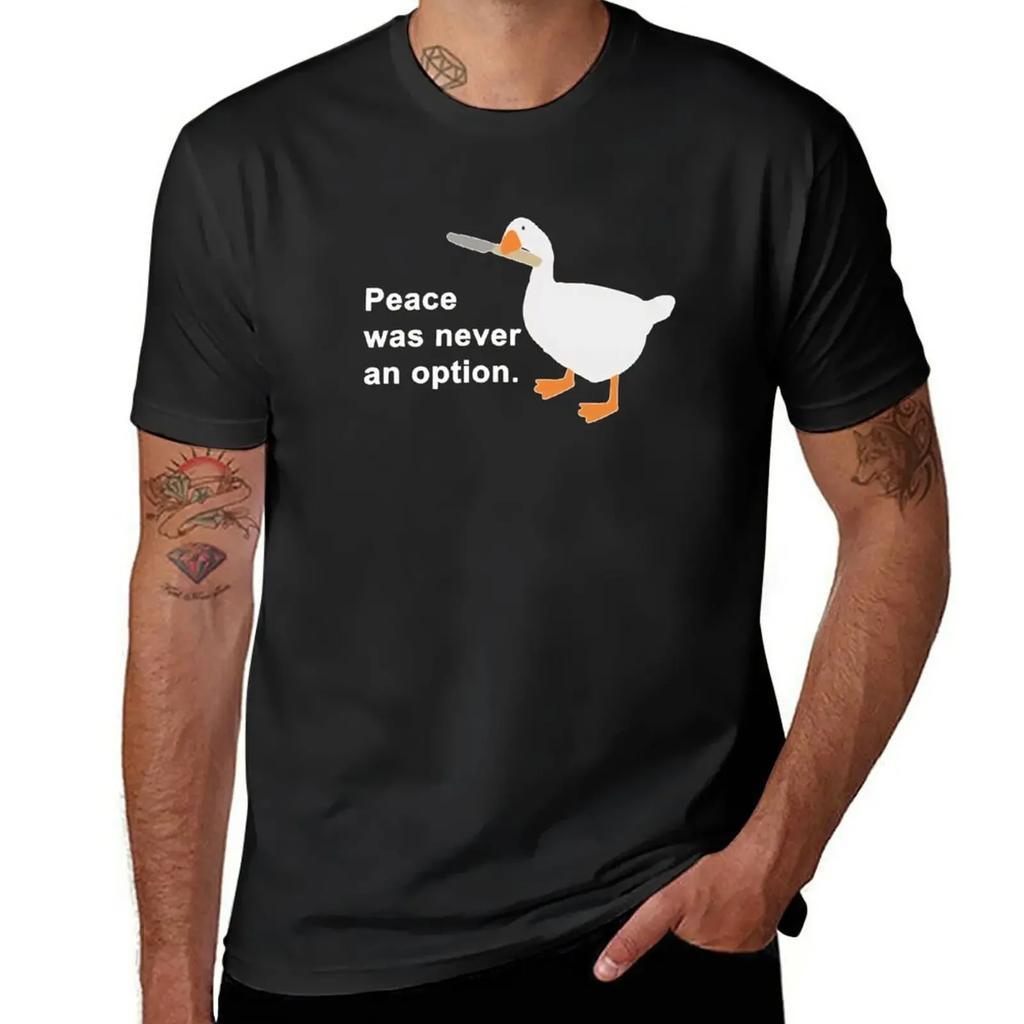 Peace Was Never An Option Goose T-Shirt Aesthetic clothing boys whites big and tall t shirts for men