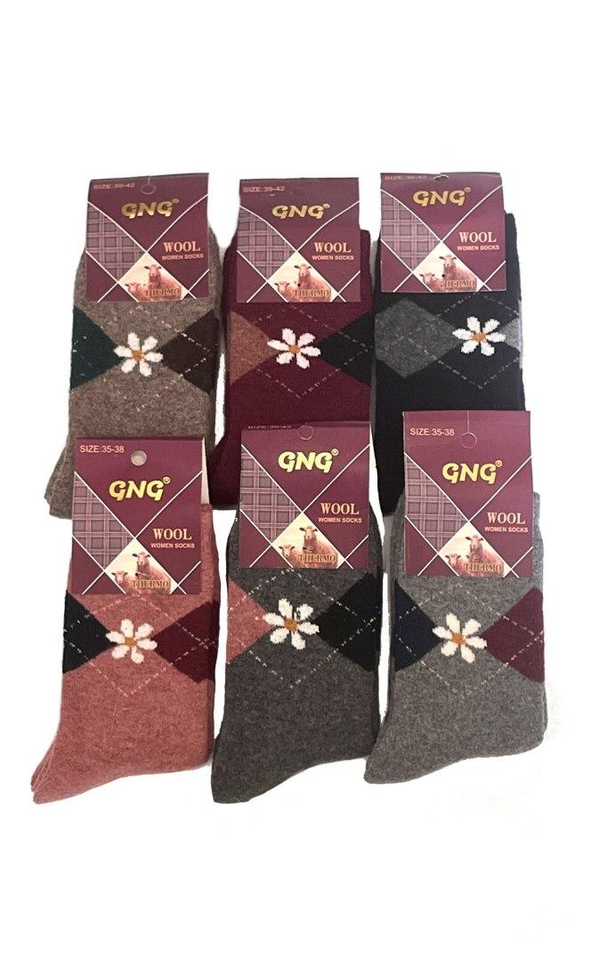 

WiK GNG socks art.003/21G Wool Rhombus with flower terry 35-42 WiK