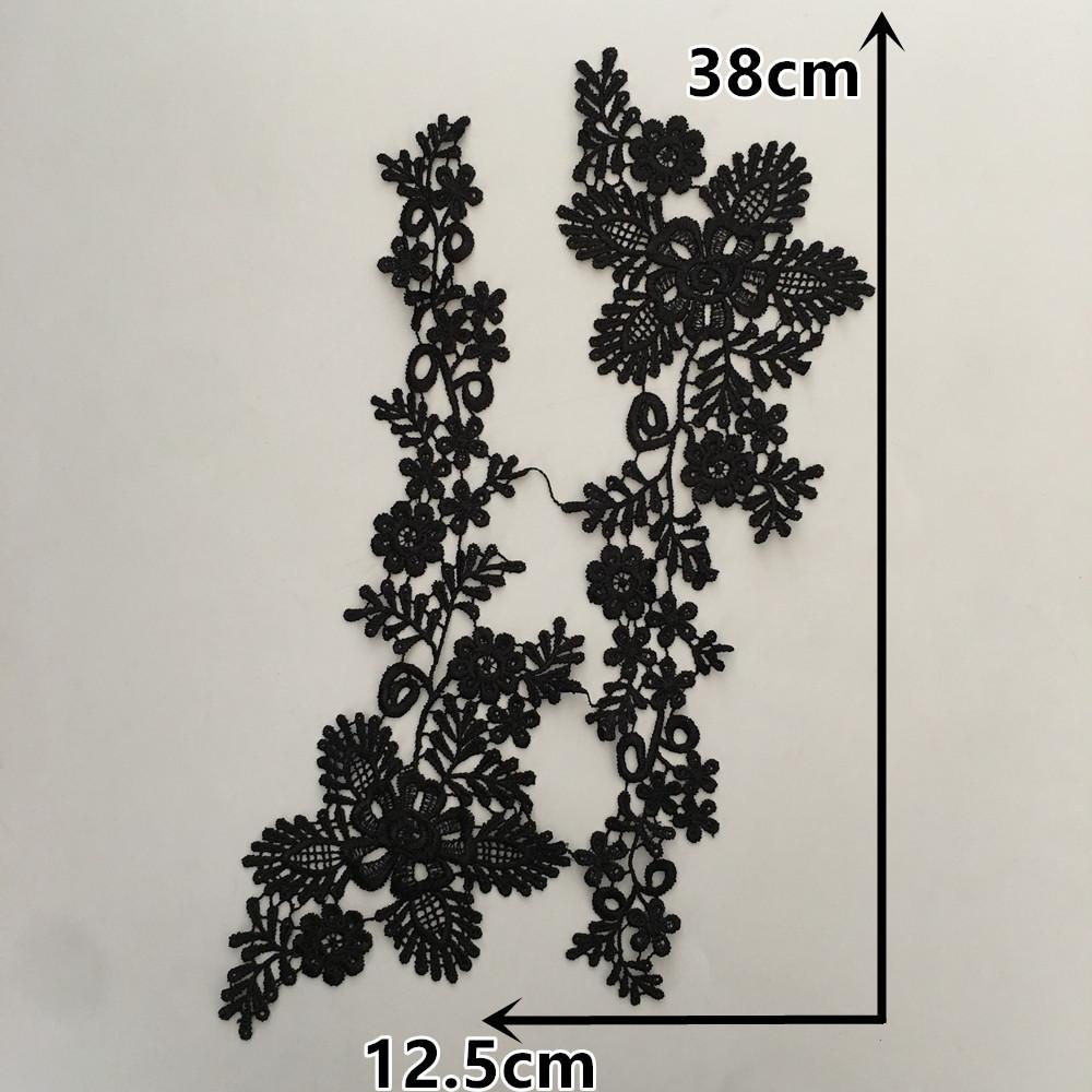 Computer Embroidery Black Lace Collar Diy Lace Lace Dress Accessories Pair For Sale