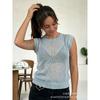 Women S Round Neck Sleeveless Pullover Knit Top Summer Casual Solid Color