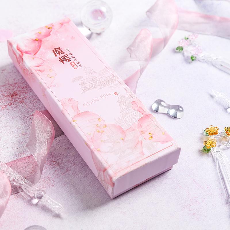 Magic Flower Glass Pen Starry Sky Dip Pen Set Student Gift Creative Crystal Fountain Pen Glass Dip Pen Writing Kit With Ink
