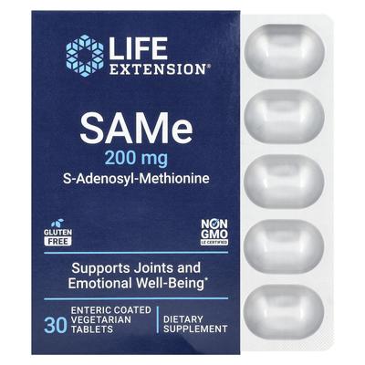 SAMe, S-adenosyl-methionine, 200 Mg, 30 Enteric-coated Vegetable Tablets
