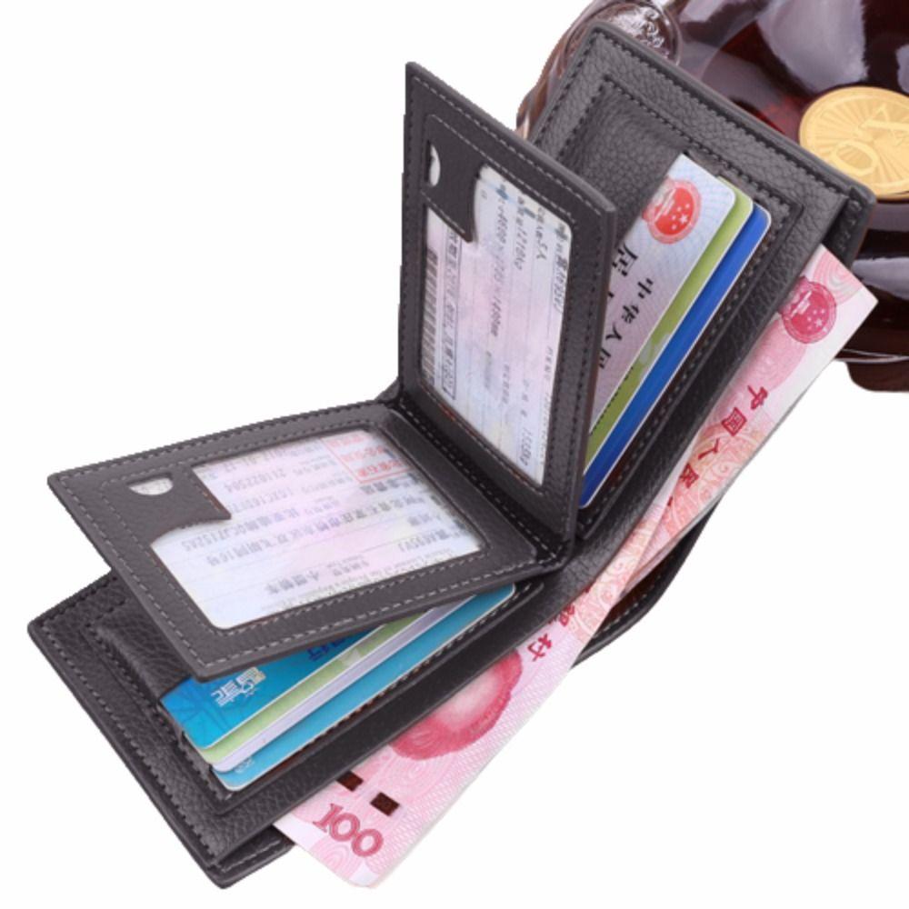 

Прочный мужской короткий кошелек износостойкий противоугонный мешок для денег повседневный карманный кошелек для мужчин темно-коричневого