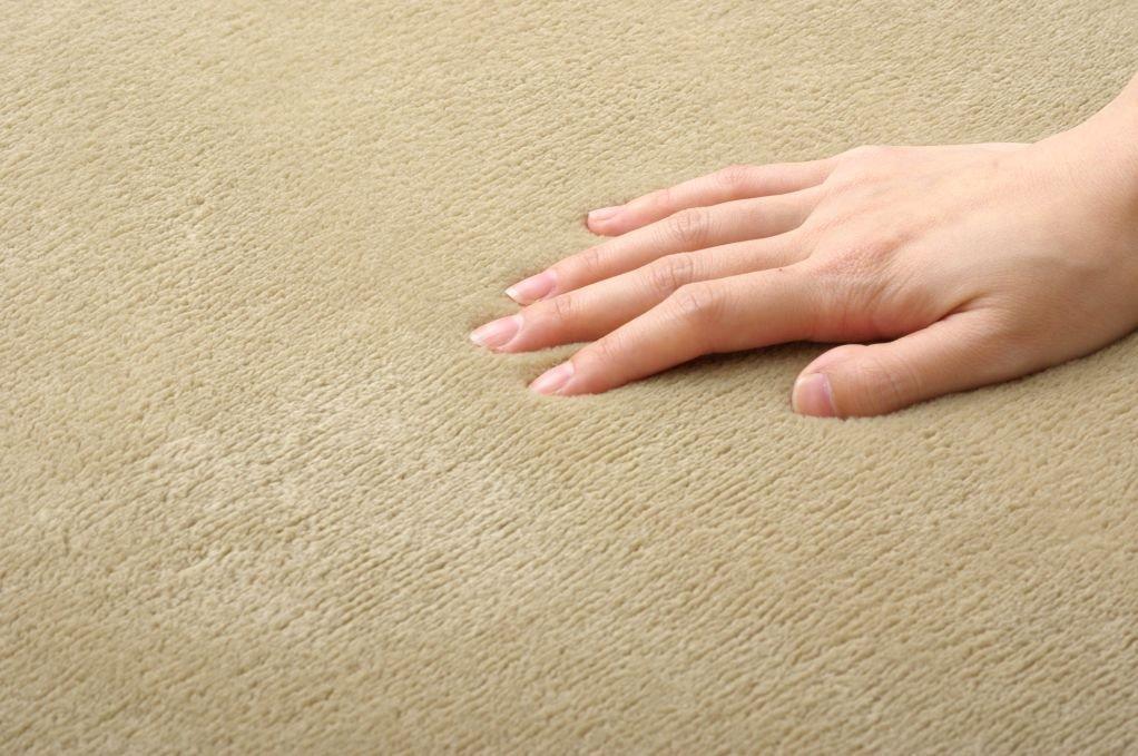 IKEHIKO Rug, 1.5 Tatami Mat Size, Plain Flannel, Fran Eyes, Beige, Approx. 130 X 185 Cm, Compatible with Heated Carpets, #9810213