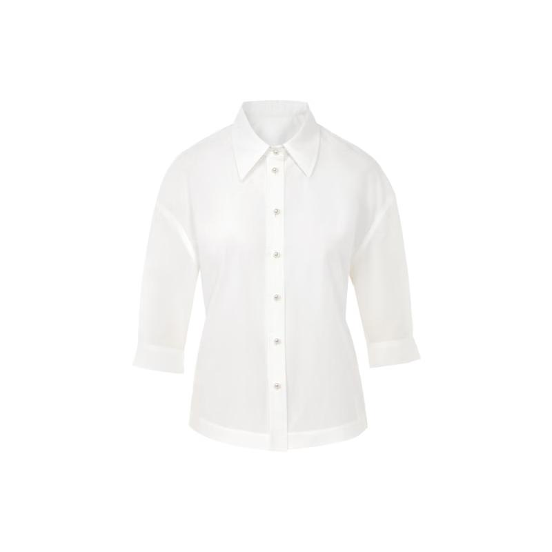 LANCY Drop Shoulder Oversized White Shirt M