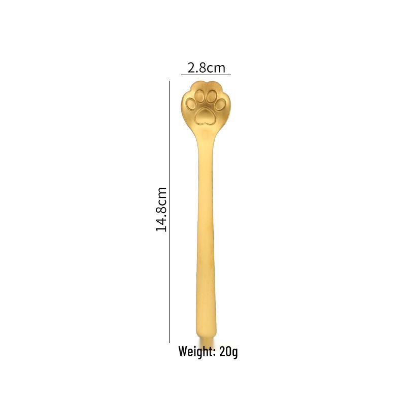 304 Stainless Steel Cat & Dog Paw Coffee Stirring Spoon - Creative Cartoon Gift Spoon